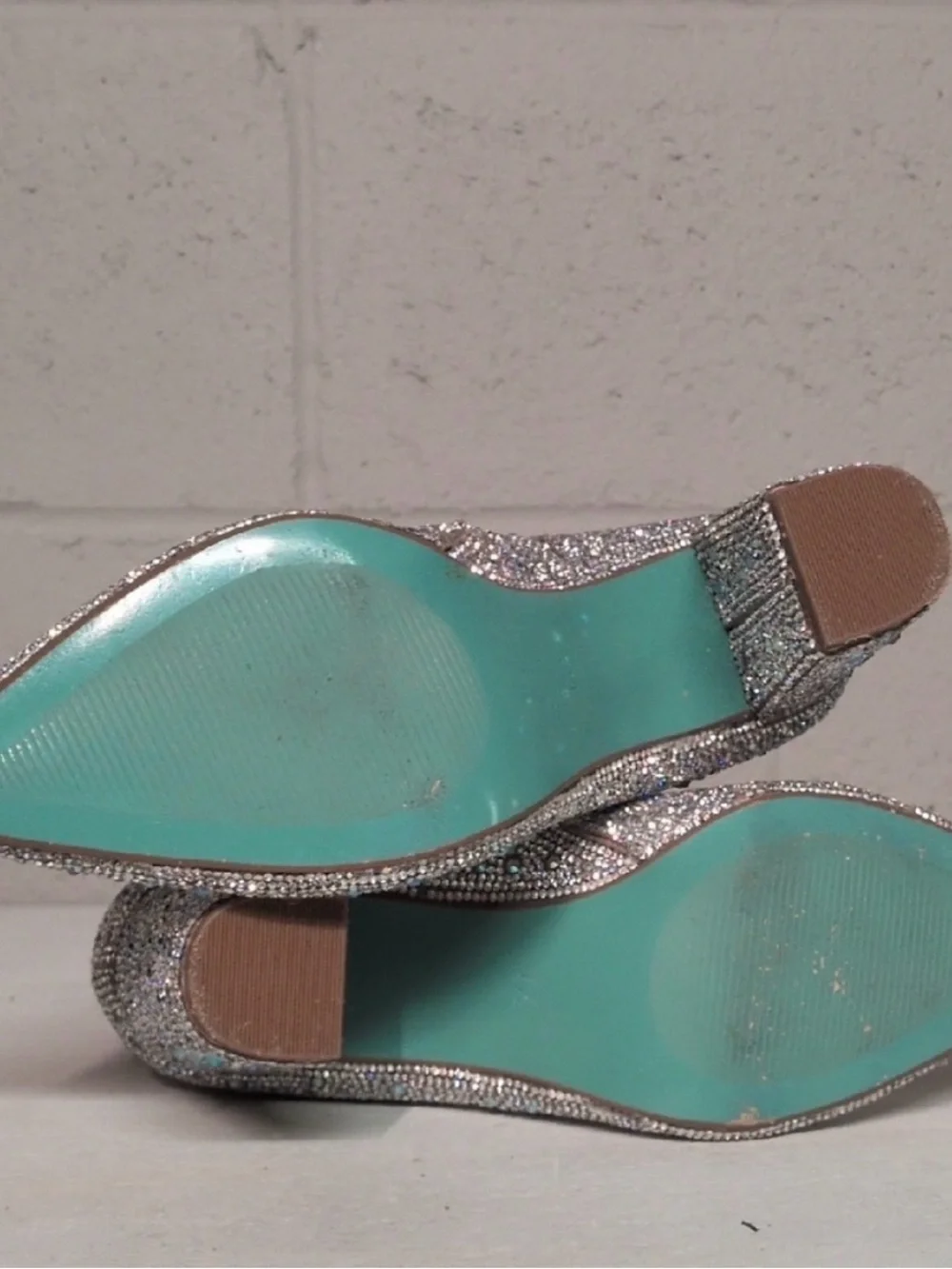 Blue By Betsey Johnson Rhinestone Encrusted Heeled Ankle Booties Size 7.5